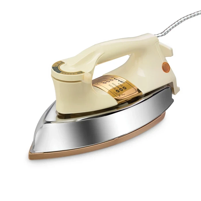 Bajaj 1000W Heavy Weight Dry Iron | DuraGlide German Non-Stick Soleplate, Denim Mode & 360-Degree Swivel Cord | Majesty DHX 9 - 440154