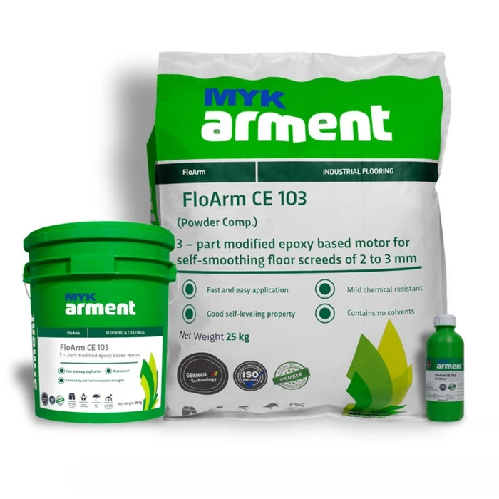 FloArm CE 103 3-Part Epoxy-Modified Self-Smoothing Floor Screed | 2-3mm Heavy-Duty Underlayment & Leveling Mortar | 35kg Pack