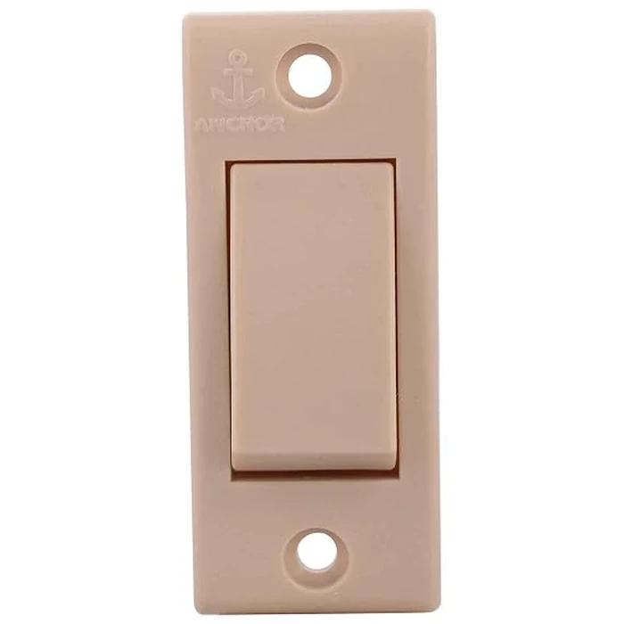 Anchor Penta Urea 6A 1-Way Electrical Wall Switch 240V | ISI-Certified Flame-Retardant Thermoset Urea Light Switch with Copper Contacts (Ivory) | 50144