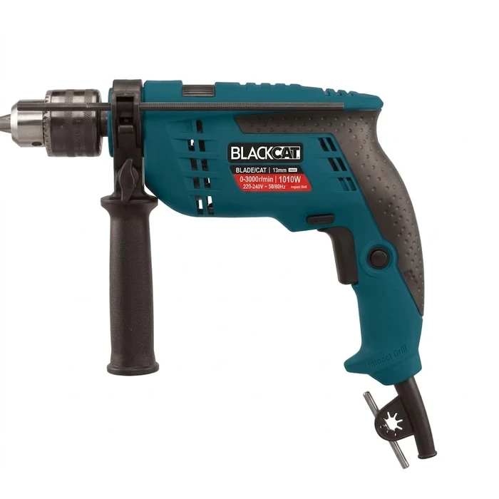 BLACKCAT 850W 13mm Electric Impact Drill 2900 RPM | Heavy-Duty Dual-Mode Concrete, Masonry & Metal Hammer Drill with Auxiliary Handle | INID13RE