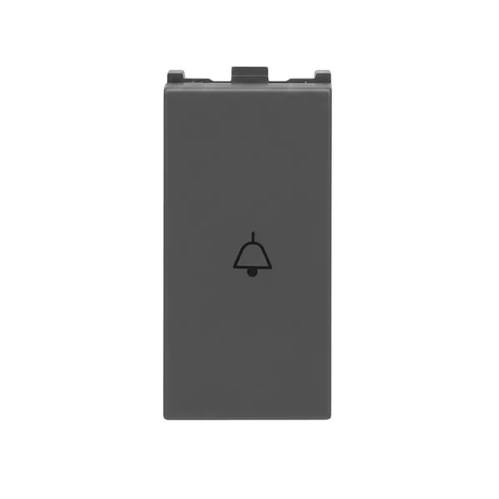 Anchor Roma Urban 1-Module (1M) 10A Bell Push Switch | 240V Momentary Push-to-ON Flame-Retardant V0-Grade Polycarbonate Modular Doorbell Switch | 66103GB (Graphite Black)