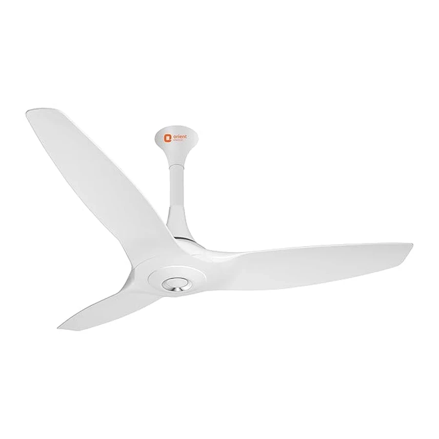 Orient Aeroquiet 1200mm (1230mm) Ultra-Quiet High-Airflow Ceiling Fan | 240 CMM Air Delivery Aerodynamic 3-Blade Modern Ceiling Fan in Caramel Brown & White  | Aeroquiet