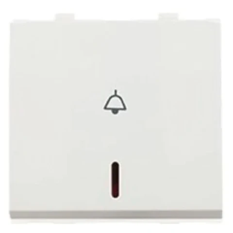 Anchor Penta Modular 6A Bell Push Switch with Neon Indicator (2M, White & Black Options) | 240V Illuminated Wide Doorbell Button for Homes & Offices | 65066 / 65066B