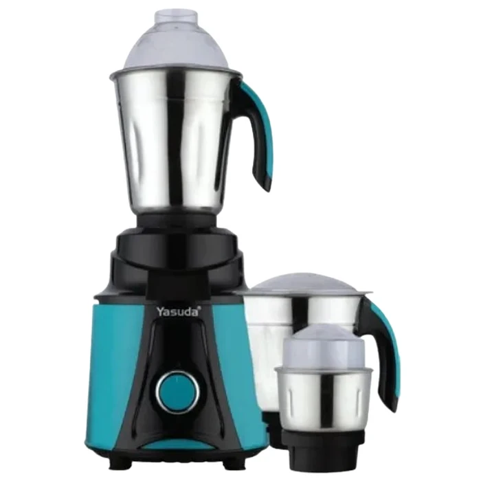 Yasuda Elite 750W Mixer Grinder | Turbo Universal Powerful & Efficient Motor | 3 Jars with Flow Breakers Anti-Rust Stainless Steel Blades ABS Heat Resistant Body | YS-3750U