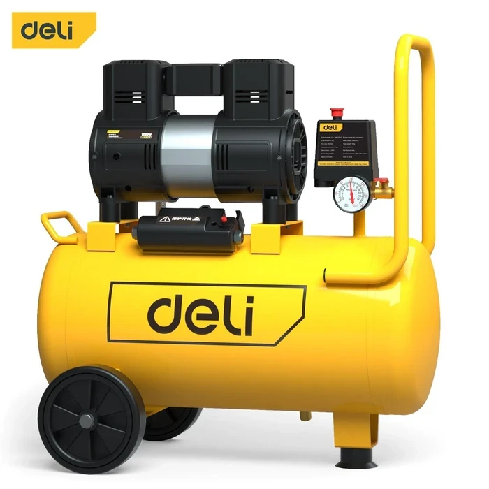 Deli 25L Professional 1.6HP Oil-Free Air Compressor | Heavy-Duty 8 Bar / 115 PSI Wheeled Pneumatic Station with 180L/Min Air Delivery & Dual Pressure Gauges | EDL-WKY25-E1
