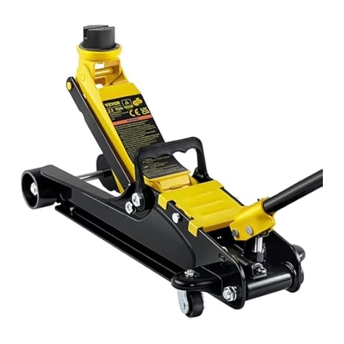 Deli 3-Ton Double Pump Horizontal Low-Profile Hydraulic Floor Jack | Heavy-Duty Reinforced Steel Lift for Cars & SUVs | 740x360x150mm Professional Workshop Automotive Tool | DQ-WD3T505D