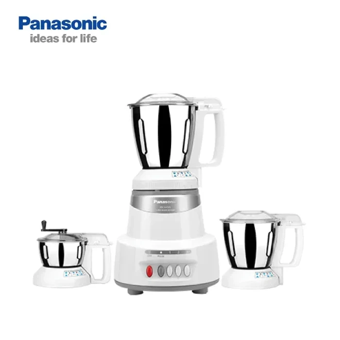 Panasonic 550W / 600W Elements Mixer Grinder with 3 Stainless Steel Jars | Mechanical Locking System High Torque Motor | Wet Dry Blending Chutney Grinding Coral Blue, Marble Silver, Marble Gold | MX-A