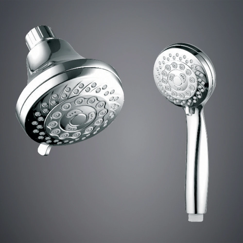 TOYO-OHS-8330 Premium Full Chrome 4-Flow Overhead Shower | Round Multi-Function Hydrotherapy Bathroom Rain Shower Head with Rub-Clean Nozzles