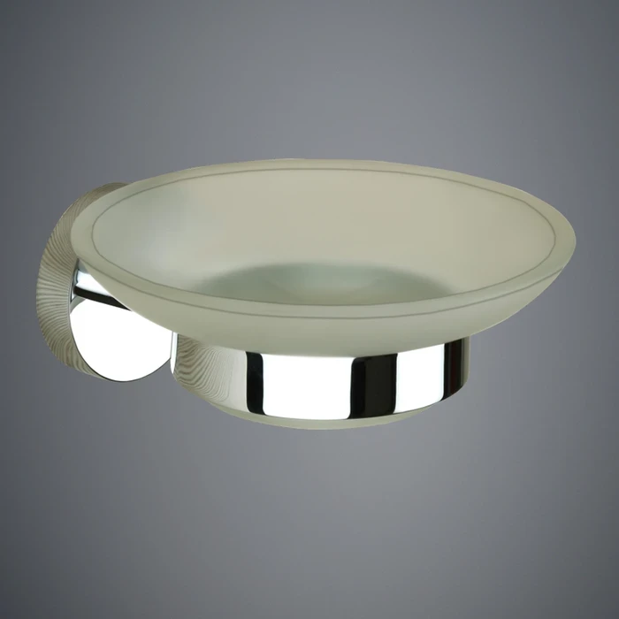 TOYO 11303 Premium Full Brass Soap Dish Glass | Heavy-Duty Die-Forged 56 Grade Solid Brass Holder with Frosted Glass Cup and High-Grade Mirror Chrome Plating