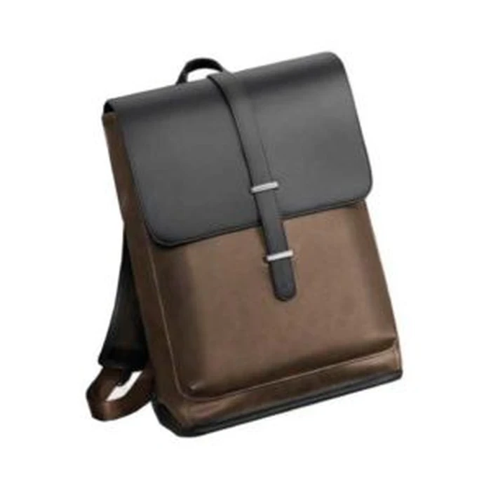Coteci Elegant Series PU Leather Travel Backpack | Large-Capacity Two-Color Men Business Office & Student Schoolbag | Waterproof Computer Laptop Portfolio Frame | Elegant-Two-Color