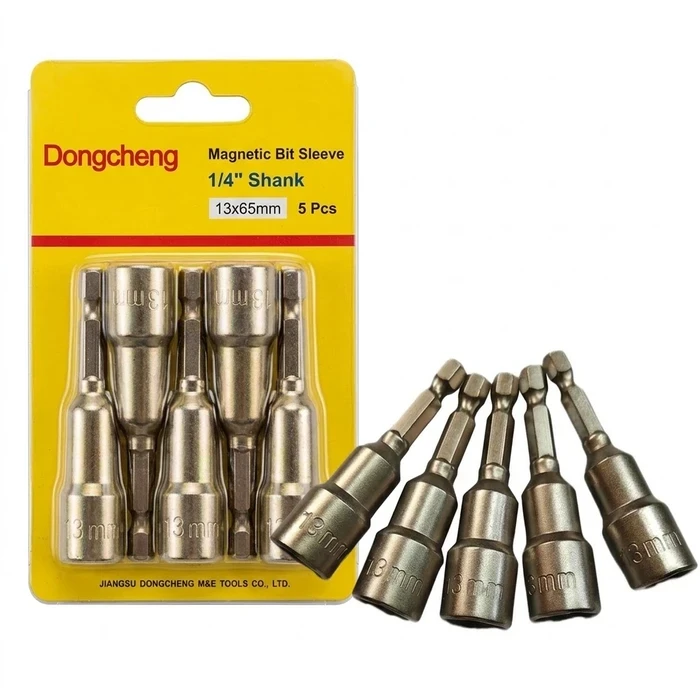 DONGCHENG Magnetic Nut Setter Hex Socket Bit Holder | 8mm Hex 42mm & 65mm Self-Drilling Tek Screw Keys | 8X42 / 8X65