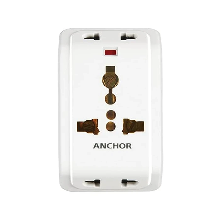 Anchor by Panasonic 6A 3-Pin Multiplug Adaptor with Surge Protection (3 Outlets, White & Blue) | 240V Multi-Pin Socket Splitter for Laptops, TVs & Electronics | 22843