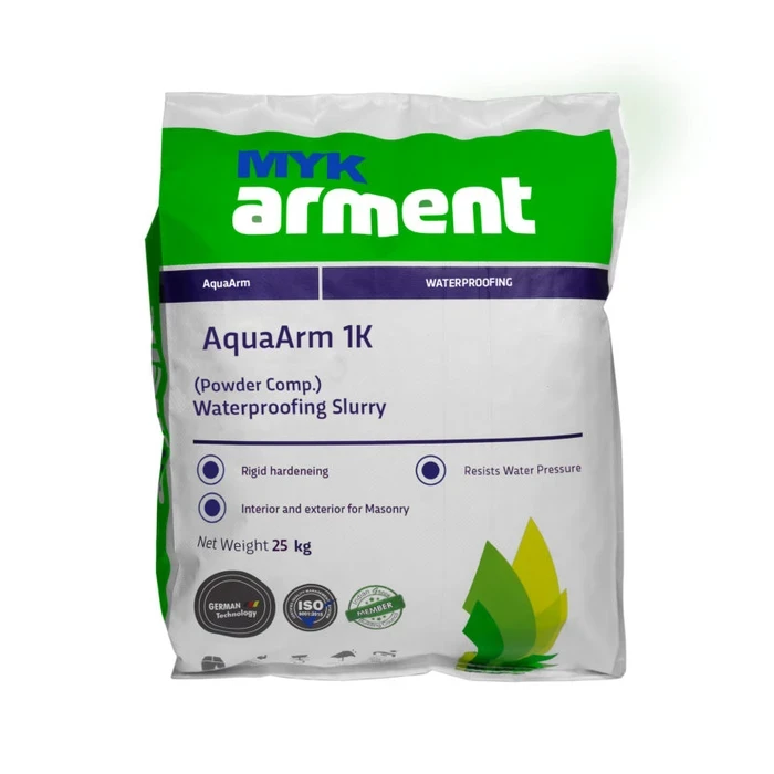 AquaArm 1K Single-Component Rigid Cementitious Waterproof Coating | Positive & Negative Side Mineral Slurry for Basements, Tanks & Pools | AquaArm Series