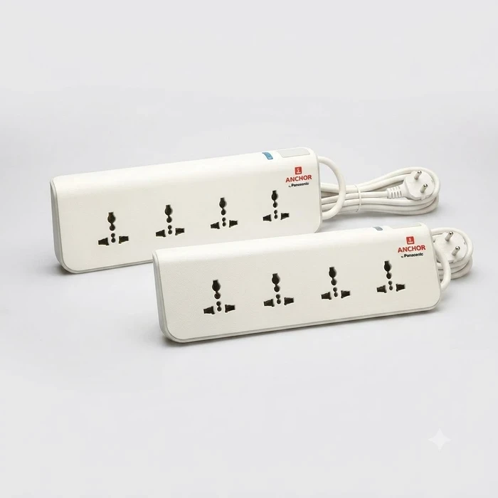 Anchor 4-Way Universal Socket Spike Guard Power Strip with Master Switch & Indicator | Overload & Surge Protection EMI/RFI Noise Filter | 22670