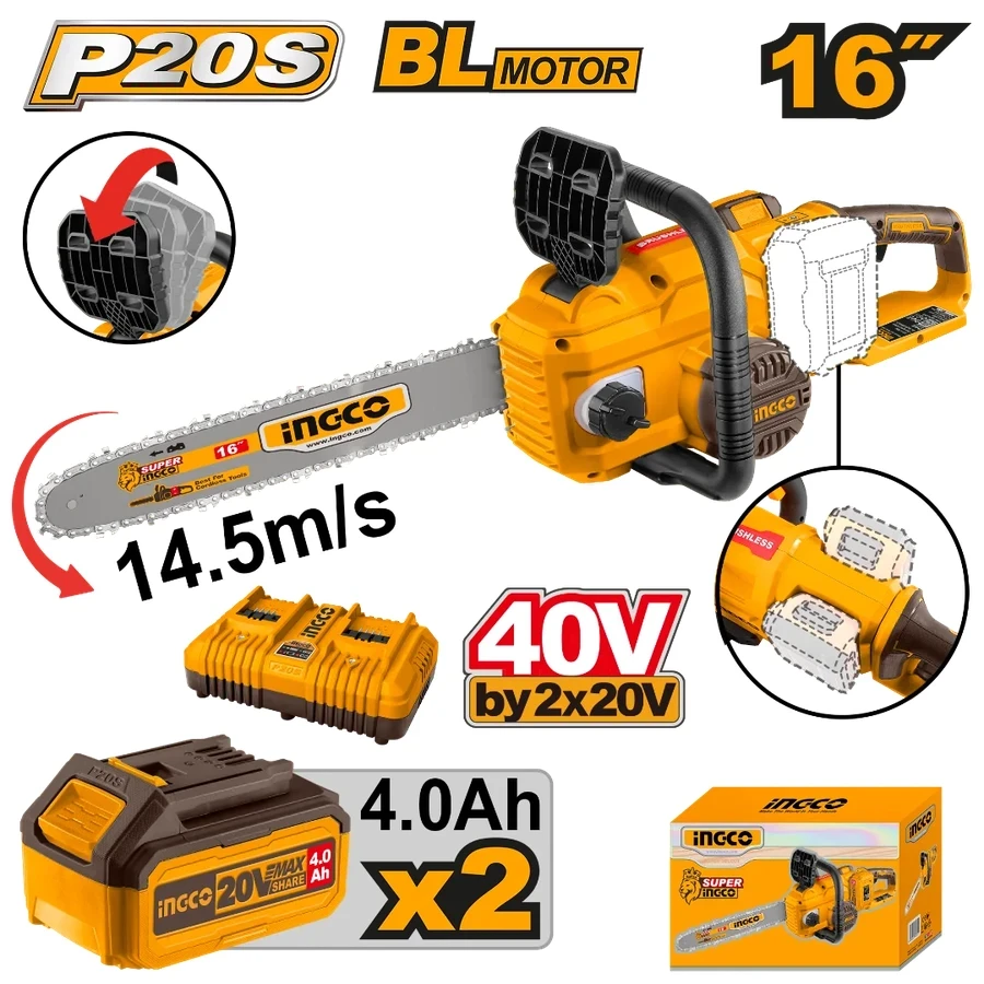 Cordless Chain Saw | CGSLI401682 | 40V Brushless | 16" Professional Full Kit