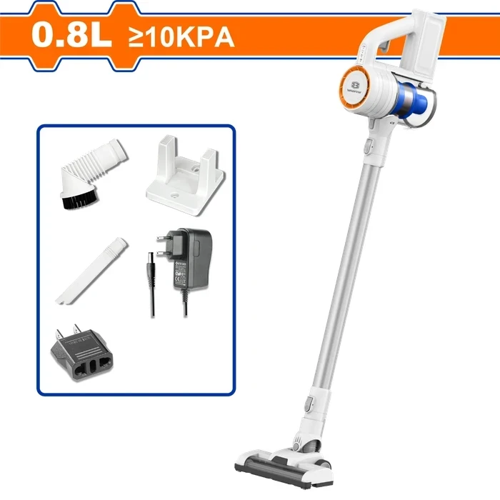 Wadfow 24V 140W Cordless Handheld Vacuum Cleaner | Portable Stick Vac with >10Kpa Suction, 0.8L High-Capacity Bin, HEPA Filter, Dual-Speed Runtime & Charger Adapter | WLV1502