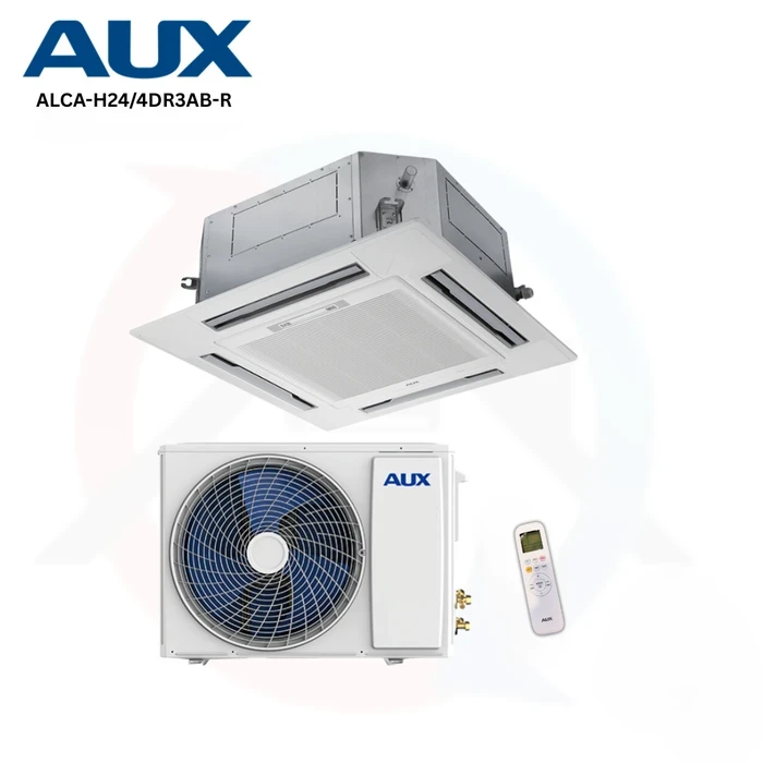 AUX 2.0 TR Inverter Ceiling Cassette Air Conditioner | 24000 BTU/h DC Inverter | ALCA-H24/4DR3AB-R 360° Surround Airflow Energy-Saving System
