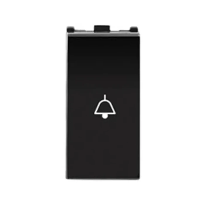 Panasonic Europa 10A 1-Module Bell Push Switch | Heavy-Duty Momentary Door Chime Trigger in Designer Black Finish | WIPM50119GB