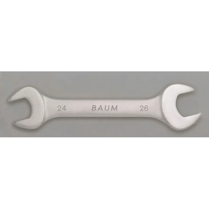 BAUM Heavy-Duty Chrome Vanadium Double Open-Ended Spanner | 3-Layer Nickel Chrome Rough Matt Finish Oval Body Wrench | Model ART 12E