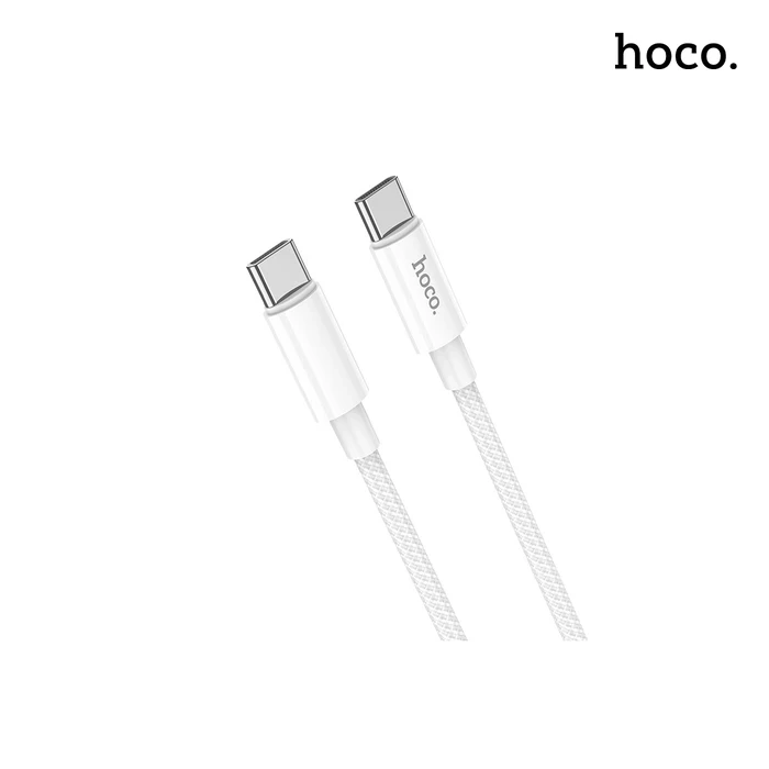 Hoco Fast Charging Data Cable | Type-C to Type-C 100W Logic | Two-Color Nylon Braid Matrix | X68