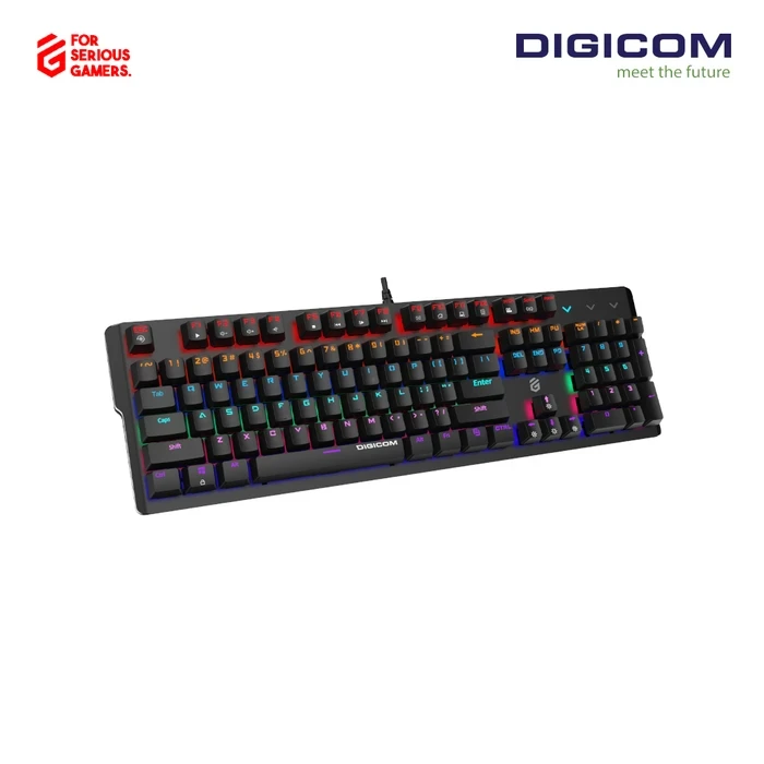 Digicom Wired Mechanical Gaming Keyboard | Blue Switch Tactile Logic | 104-Key Anti-Ghosting Matrix | DG-G80