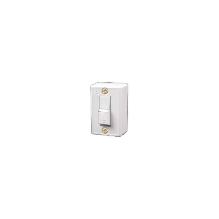 Anchor General Accessories Penta 6A Surface Bell Push Switch 240V | 2-Module Momentary Doorbell Wall Switch in Ivory | 2323IV