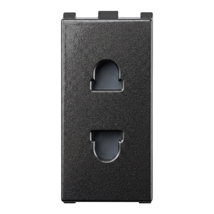 Anchor Roma Urban 1-Module (1M) 6A 2-Pin Euro (Uro) Socket 240V | In-Wall Modular Flush Power Outlet | 66401GB (Graphite Black) & 66401S (Silver)