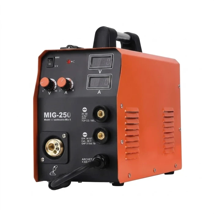 Shiva 250 AMP MIG / MAG Inverter Welding Machine | Continuous Wire Feed CO2 Shielded Welder with Dual-Gear Feeder, Digital Interface & Low-Spatter Arc Control