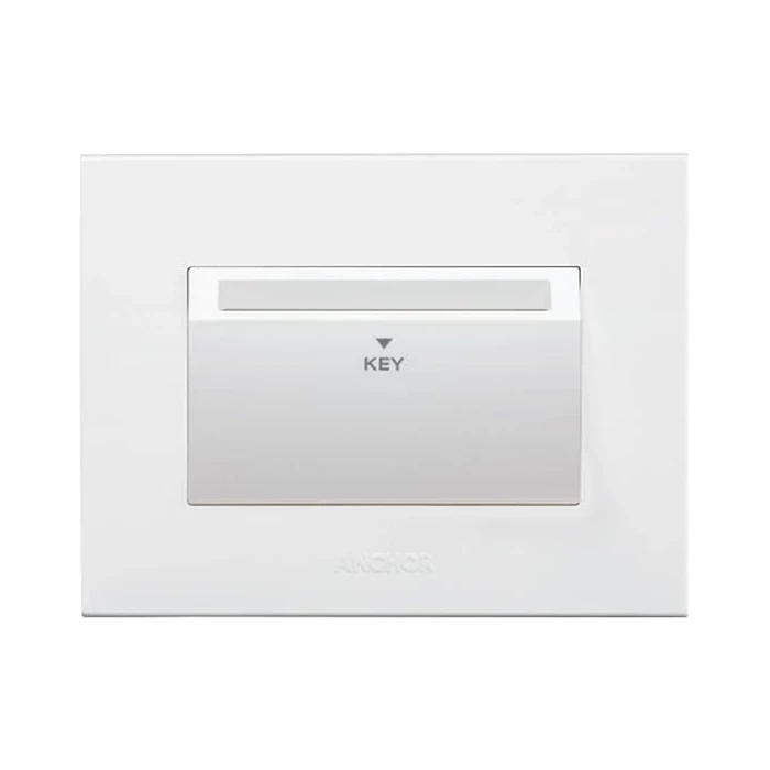Anchor Penta Modular 20A Keycard Unit with 30-Sec Delay & 3M Gina Plate (White & Black Options) | 240V Electronic Hotel Energy Saver Master Switch | 65703-C / 65703B-C