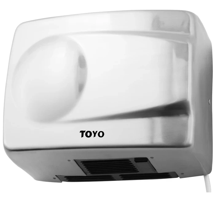 TOYO 1500W Heavy-Duty Stainless Steel Hand Dryer | 10-12 Second Ultra-Fast Drying IPX1 Water Shield | Brushed Matt Finish Wall-Mount Commercial Blower | TOYO-1312