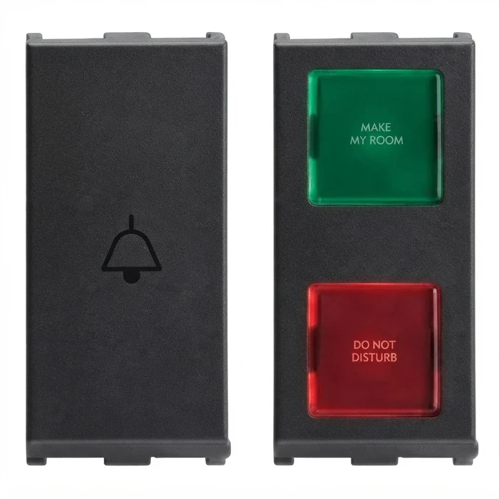 Anchor Roma Urban 2-Module (2M) DND / MMR External Unit with Bell Push Switch | Corridor Status Indicator & Visitor Chime Button | 66703GB (Graphite Black)