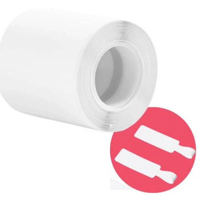 Deli Direct Thermal Pre-Cut Cable Tagging Label Sticker Roll | 80x30mm White Water-Resistant Wire Wrap Media for ES441 Pocket Printer | 100 Labels | QH59