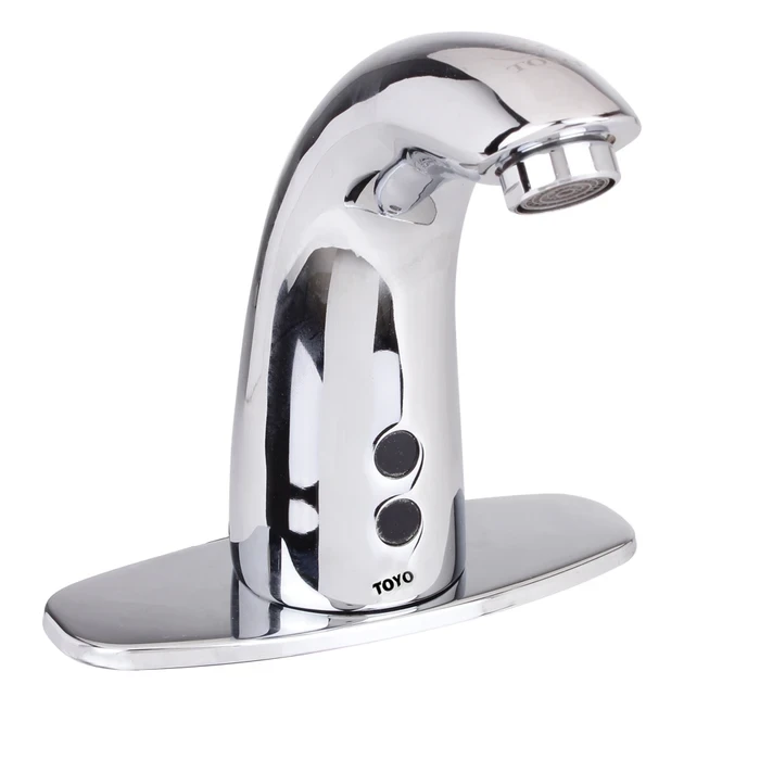 TOYO 1103-A Premium Automatic Touchless Sensor Faucet | AC/DC Hybrid Dual-Powered Solid Brass Motion Tap with IP56 Waterproofing and Hot & Cold Conversion
