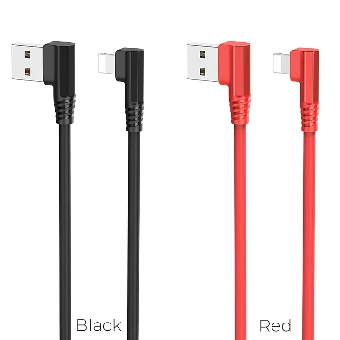 Hoco Puissant Silicone Charging Cable | Ergonomic 90-Degree Elbow Logic | 2.4A Fast-Charging Matrix | U83