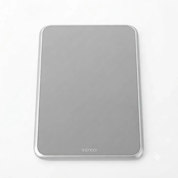 TOYO 24x30 Inch Matte Black Aluminum Profile Frame Wall Vanity Mirror | Rectangular HD Silver Glass Panel with Anodized Metal Border | TOYO-9161