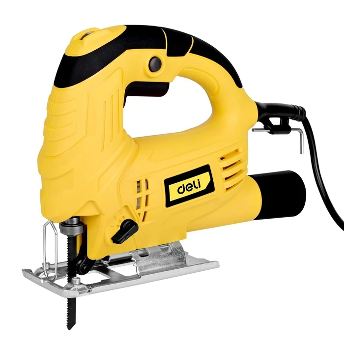 Deli 600W Variable Speed Jigsaw | 0-45° Bevel Adjusting Reciprocating Sabre Saw | Max 80mm Wood & 8mm Steel Cutting Capacity | 220V-240V Power Scroll Wood Cutter | EDC576