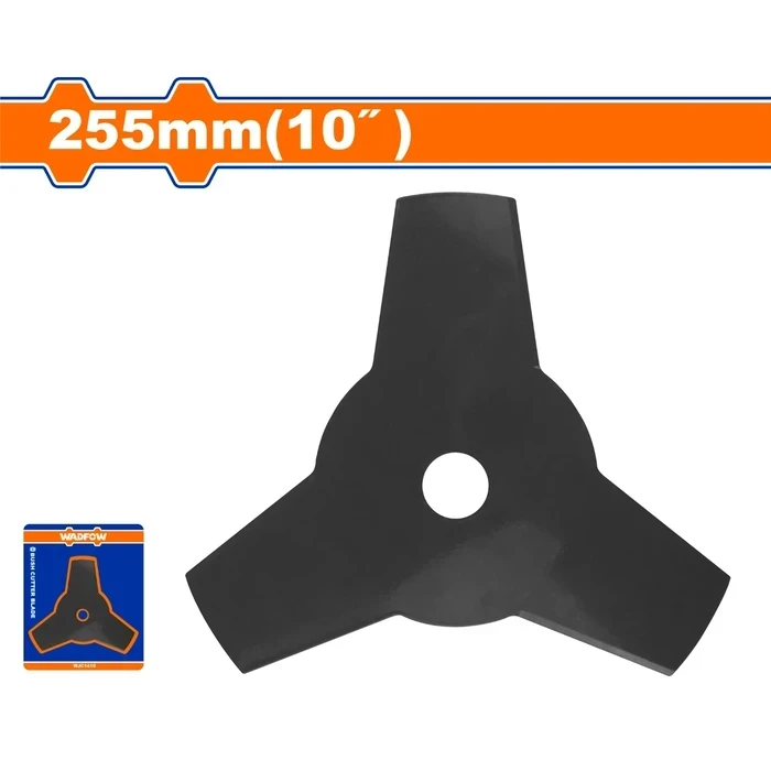 Wadfow 10" 3-Teeth Brush Cutter Blade for WGM1543 Gasoline Trimmer | 255mm Heavy-Duty Hardened Steel Weed Clearing Disc | WJC1410