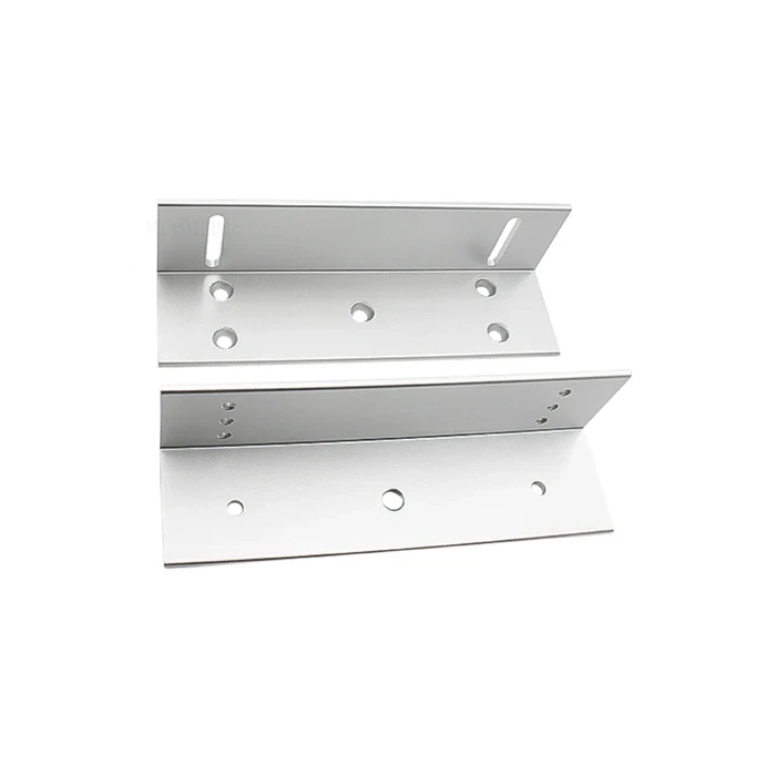 UNV OEA-MS12-500Z Electromagnetic Lock Z-Bracket | Heavy-Duty Aluminum Alloy | Uniview Anodized Silver Single Door Mount Adapter for 500kg Magnetic Locks