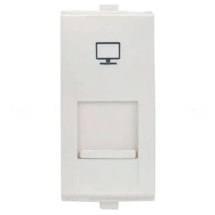 Anchor Roma 66557 RJ45 Computer Socket Cat 6 | 10Gbps High-Speed Data Logic | 1-Module Modular | Flame Retardant Shield