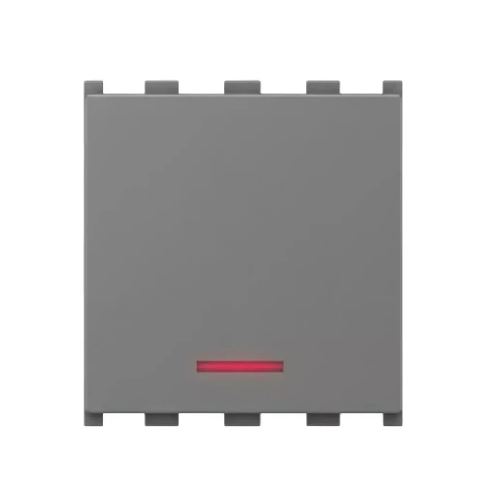 Anchor Roma Urban 2-Module (2M) 20A 1-Way Switch with Indicator | ISI-Certified 250W SBL/LED Load Rated Wide Rocker Modular Power Switch | 66244GB (Graphite Black)