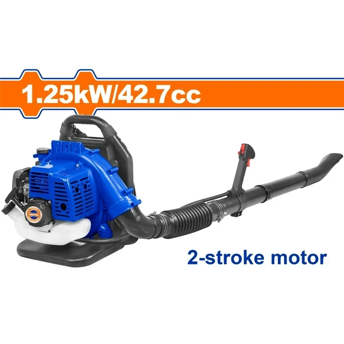 Wadfow 42.7cc Backpack Gasoline Leaf Blower with 1.25kW 2-Stroke Motor | 7000RPM High Velocity 0.2m³/s Air Volume Petrol Clearing Machine | WYQ1A42