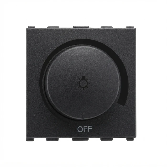 Anchor Roma Urban 2-Module (2M) 150W Rotary LED Light Dimmer 240V | Flicker-Free In-Wall Stepless Controller for Dimmable LEDs | 66507S (Silver) & 66507GB (Graphite Black)