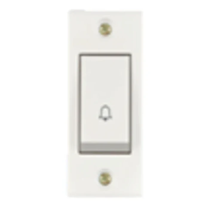 Anchor Penta Urea Cherry 6A 1-Way Bell Push Switch 240V | ISI-Certified Flame-Retardant Thermoset Urea Door Chime Trigger (White) | 38218