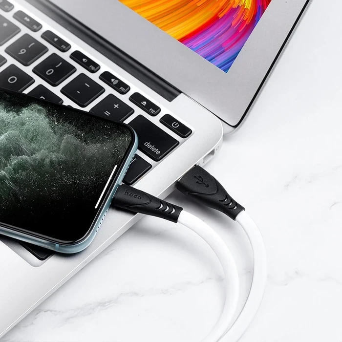 HOCO Soft Silicone Charging Cable | Lightning High-Fidelity Connectivity Logic | Silicone Braid Matrix | X42
