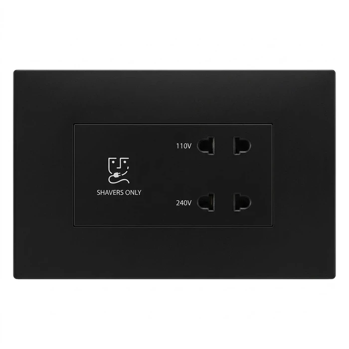 Anchor Roma Urban 20VA Shaver Socket with Isolation Transformer & 4M Square Plate | In-Wall Safe Bathroom Outlet for Vanity & Hotels | 66714B (4M)