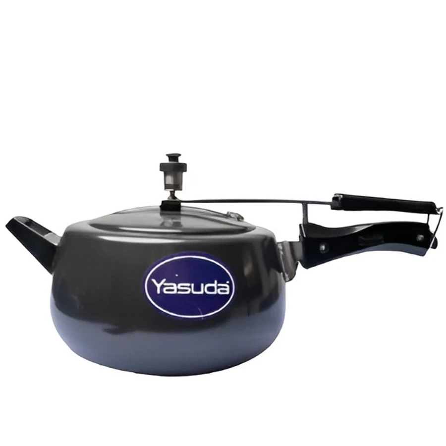 Hard Anodized Induction Base Pressure Cooker | Commercially Pure Virgin Aluminum Body | Inward Sealing Safety Lid & Automatic Regulator Matrix