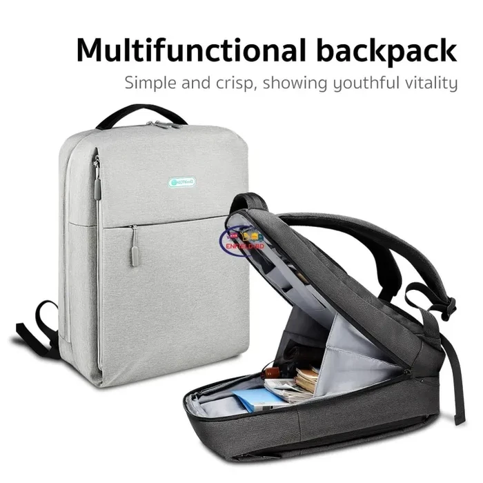 COTECI Elegant Series PU Leather Travel Backpack | Waterproof Anti-Theft Softback Multi-Compartment Bag | 20-37L Adjustable Tech Storage with Linen Lining | 14030