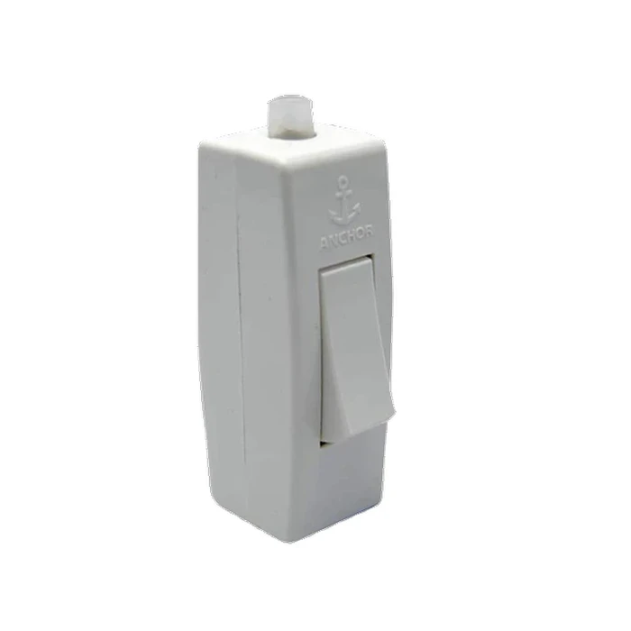 Anchor General Accessories Penta 6A 1-Way Bed Switch 240V | Ergonomic Handheld Cord-Suspended Light Switch in White | 2527
