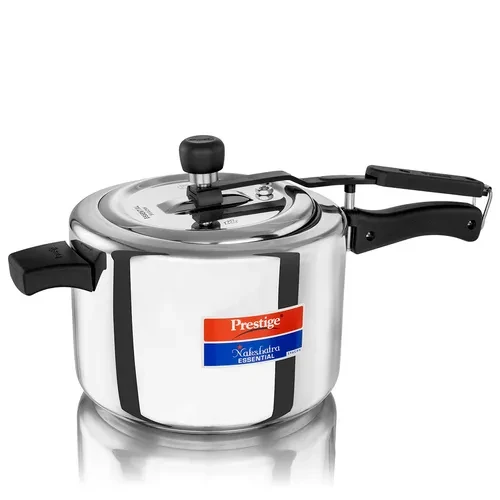 Prestige Nakshatra Essential Svachh 5L Stainless Steel Pressure Cooker | Tri-Ply Sandwich Base with Spill-Control Deep Lid | Gas & Induction Friendly | Model 20538