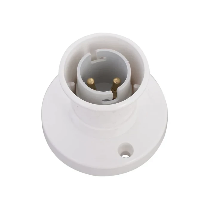 Anchor General Accessories Penta 6A Batten Type B22 Lamp Holder 240V | Surface Mount Ceiling & Wall Light Base in White Plastic | 38538